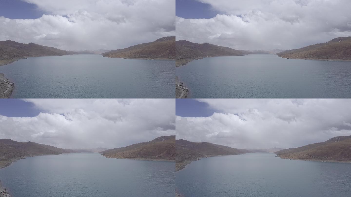西藏三大圣湖羊卓雍措内陆湖羊湖航拍4K