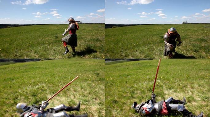 掷标枪的骑士视频素材骑马战争勇气威武