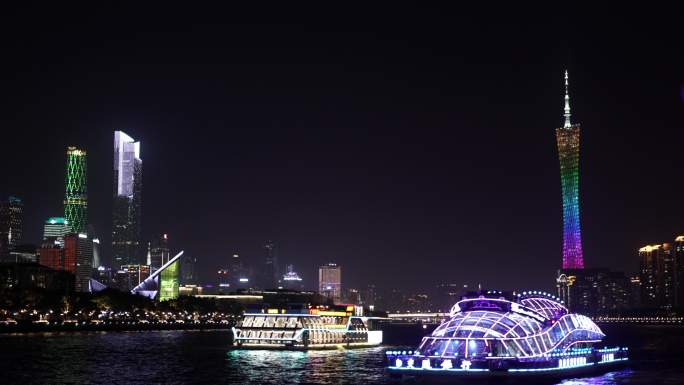 广州珠江夜景 夜游珠江 广州