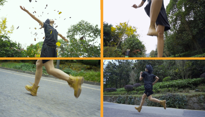 各种跑步场景，航拍跑步，跑步特写