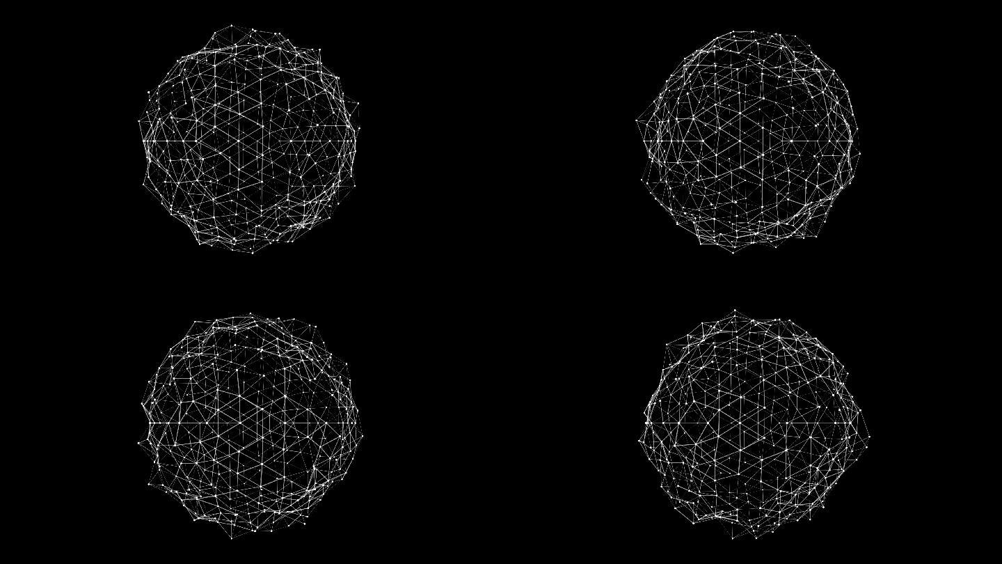 抽象丛球面环科技点线连接