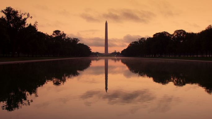黎明时分的华盛顿特区国家广场