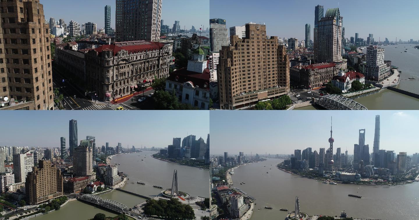 上海浦江饭店航拍4K上海里程碑建筑