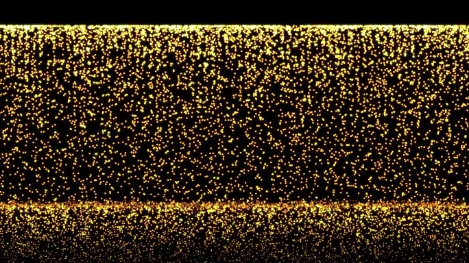 宽屏金色粒子瀑布下落视频4比1