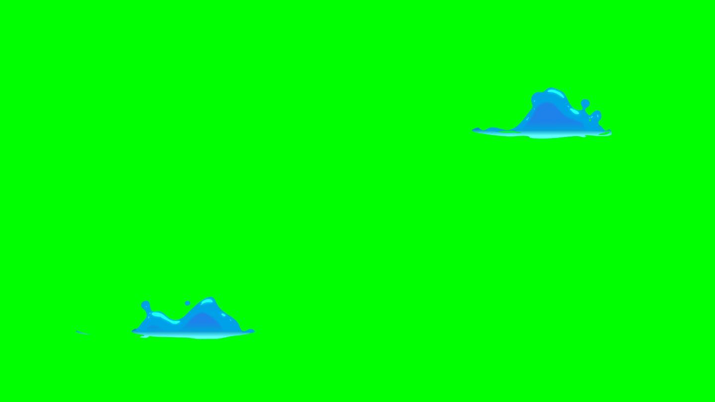 水动画绿盒叠加Alpha通道-无限循环