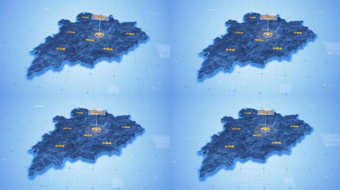 广东梅州梅江区三维地图科技感ae模板