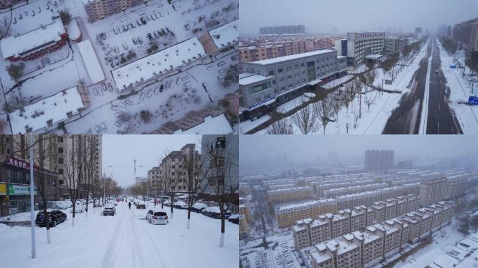 暴雪航拍 大雪航拍 雪 东北大雪