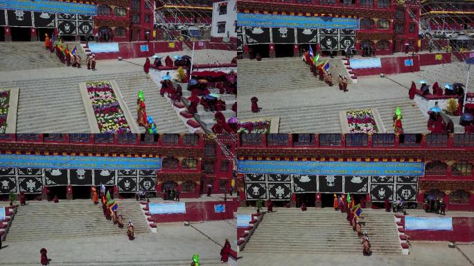 孜珠寺雍仲苯教神舞法会航拍极乐与地狱