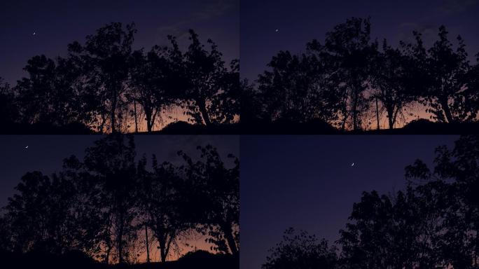 唯美傍晚时分山林风景空镜4k视频素材