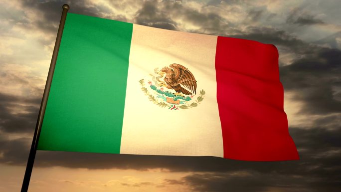 墨西哥国旗场景背景国家旗帜