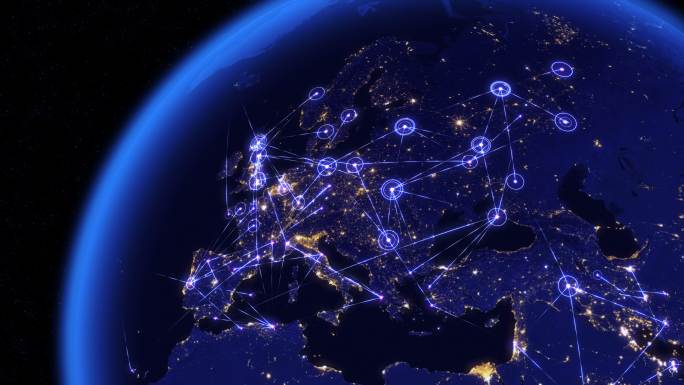 通过欧洲连接网络进行全球通信。