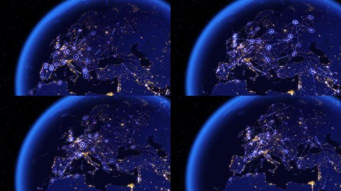 通过欧洲连接网络进行全球通信。