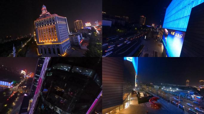 4K夜晚郑州正弘城穿越机