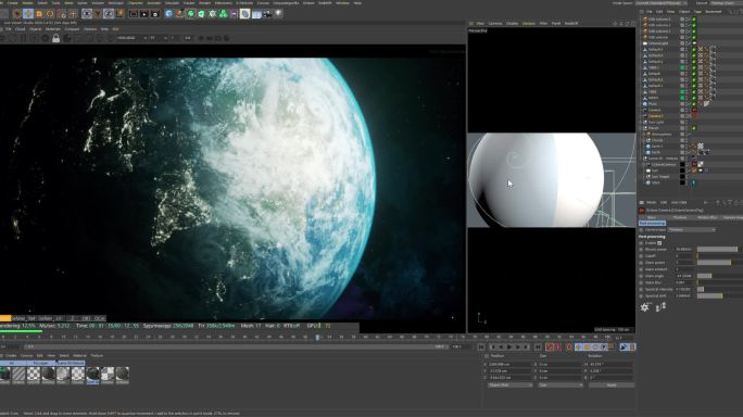 真实地球太空星云宇宙C4D工程