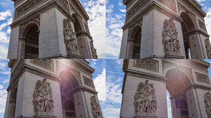 在巴黎的凯旋门环绕拍摄