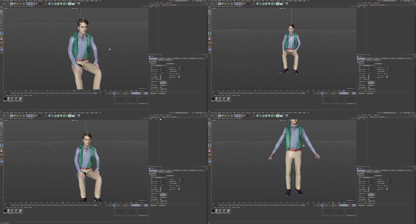 运动休闲男士带绑定真实扫描角色动画模型