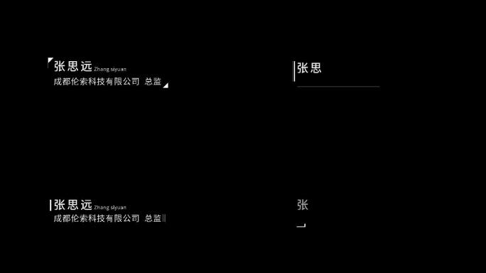 【原创】4k简约字幕人名条
