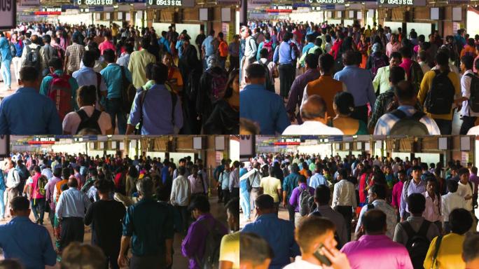 孟买火车站上的人群
