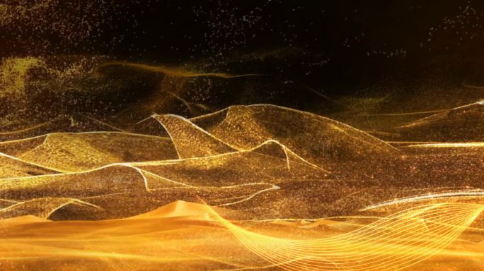 粒子 飞沙 沙漠 抽象 黄色 金色