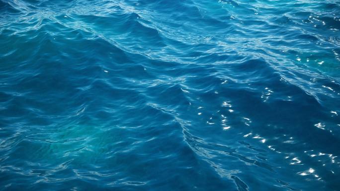 海水中的蓝色波浪。