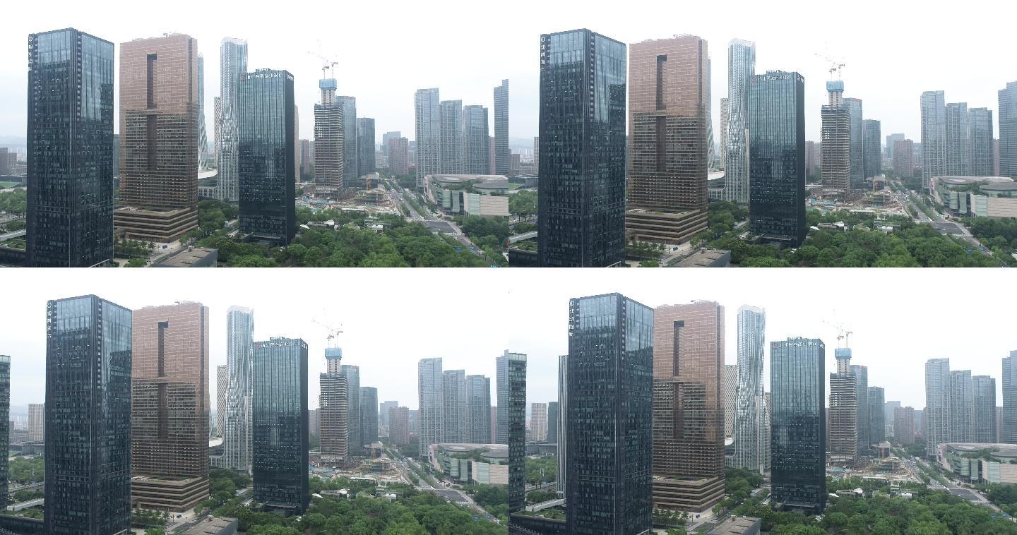 杭州钱江新城现代化城市航拍空镜