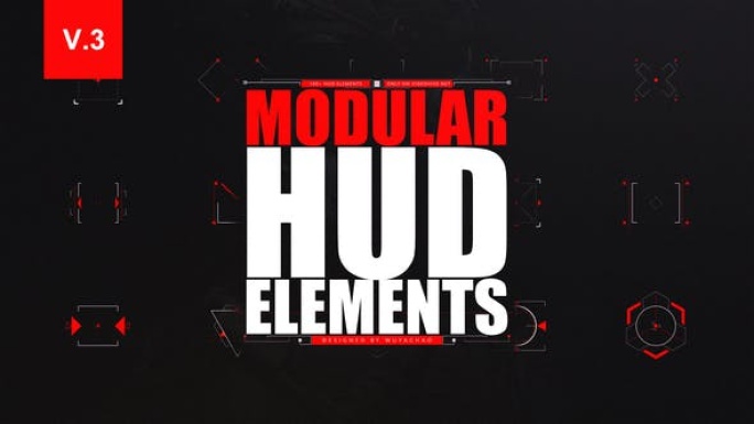 模块化科技hud元素预设AE模板包