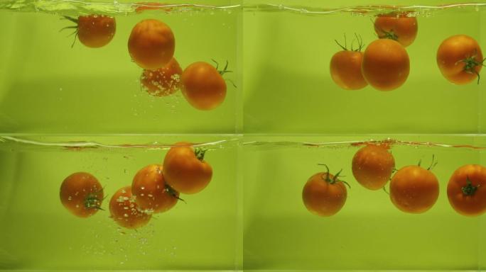 【慢动作】新西红柿落水慢动作