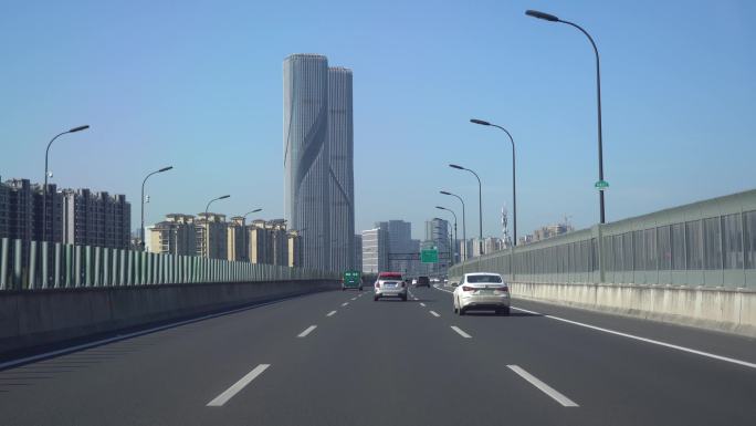 杭州机场高速 高架桥 城市 钱江新城