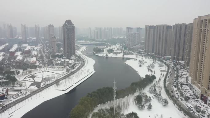 东北雪景航拍沈阳长白