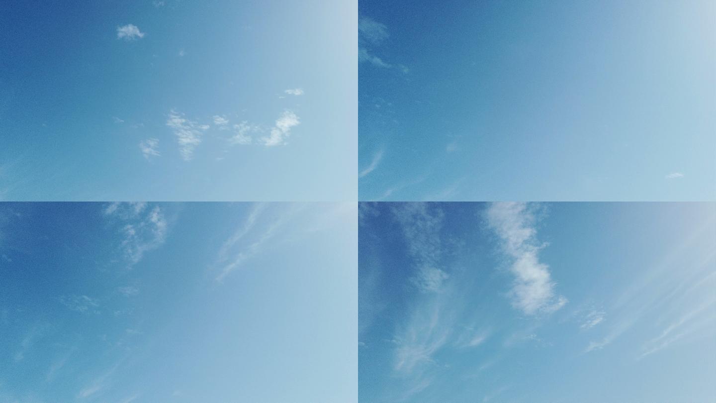 夏季蔚蓝的天空随着时间的推移