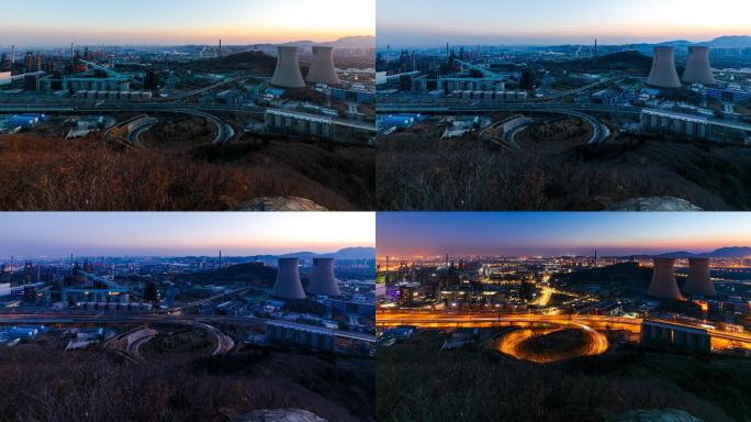 首钢园冬奥中心大场景晚霞日转夜延时