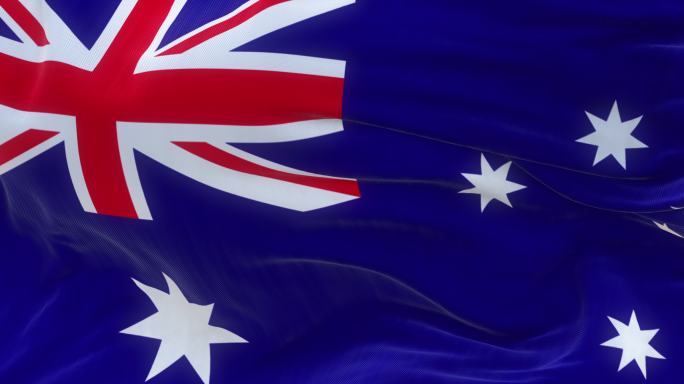 澳大利亚国旗澳洲旗帜飘动飘扬视频素材