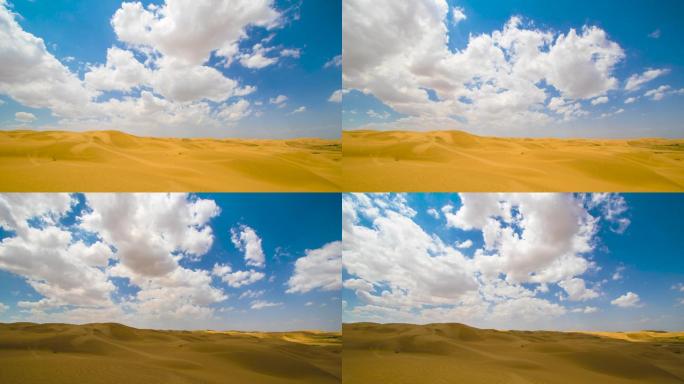 沙漠蓝天白云延时摄影