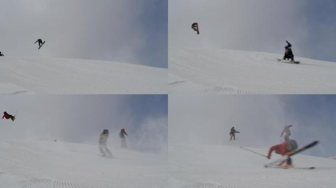 张家口崇礼云顶滑雪场跳台滑雪表演