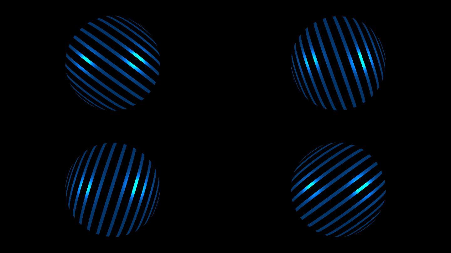 条纹三维球旋转5-alpha通道