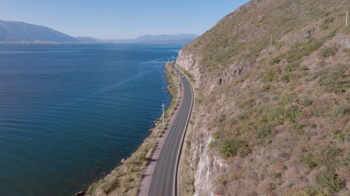 【4K】洱海环湖路，洱海航拍，洱海风光