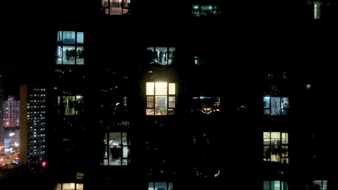 航拍夜景公寓写字楼