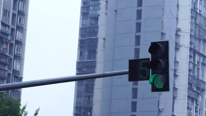 4k城市交通红绿灯