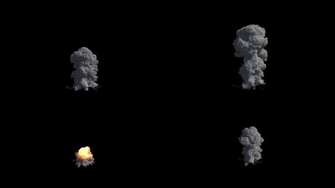 原子弹 、爆炸 、核爆、人视俯视、带通道