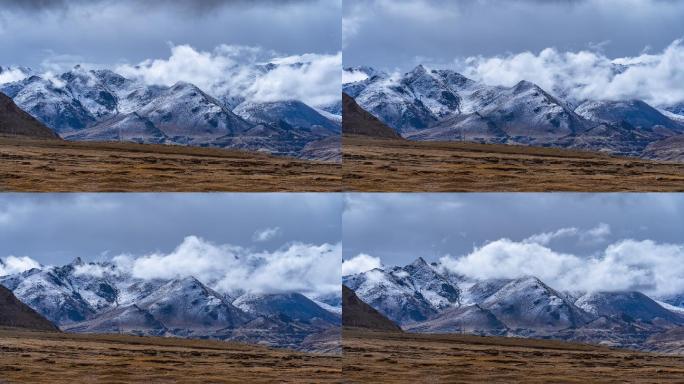 西藏雪山延时 云层翻滚 高原