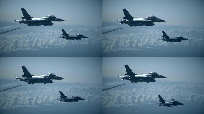 战斗机飞行员高空视频素材威力起飞