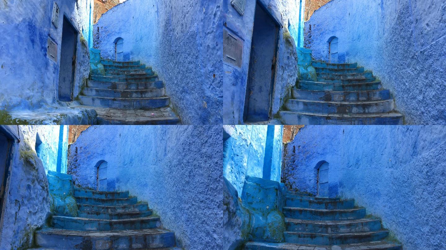 麦地那蓝色油漆房屋