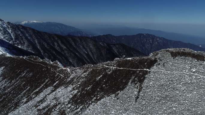 宝鸡秦岭眉县太白山冬季景观航拍4K