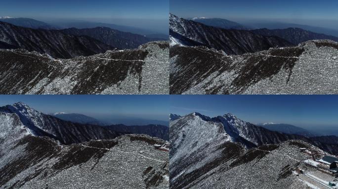 宝鸡秦岭眉县太白山冬季景观航拍4K