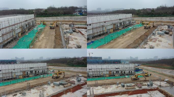 城市建设 火车站建设  工程机械 挖掘机