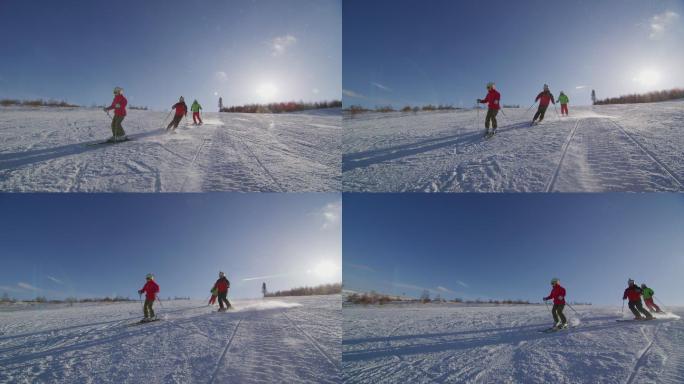 张家口崇礼云顶滑雪场冰雪运动滑雪 慢动作