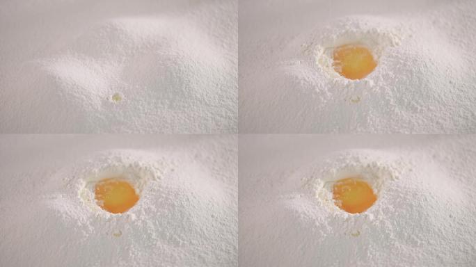 鸡蛋掉落面粉4K【调色】