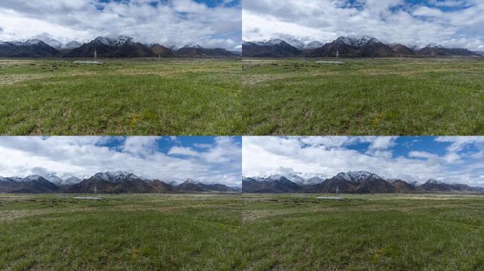 高原 草原 延时 雪山 西藏