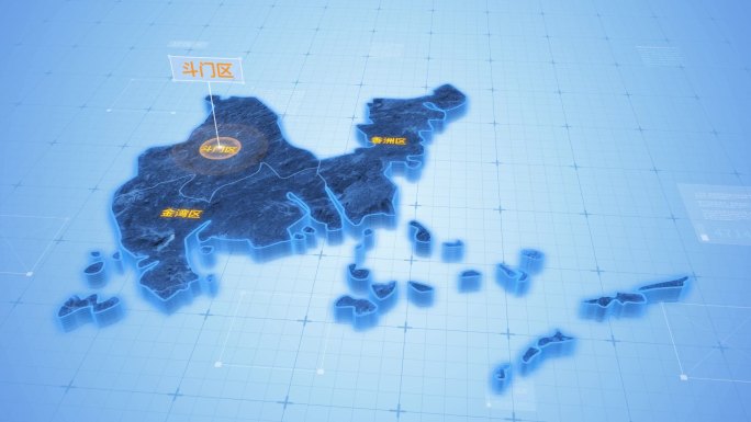 广东珠海斗门区三维地图科技感