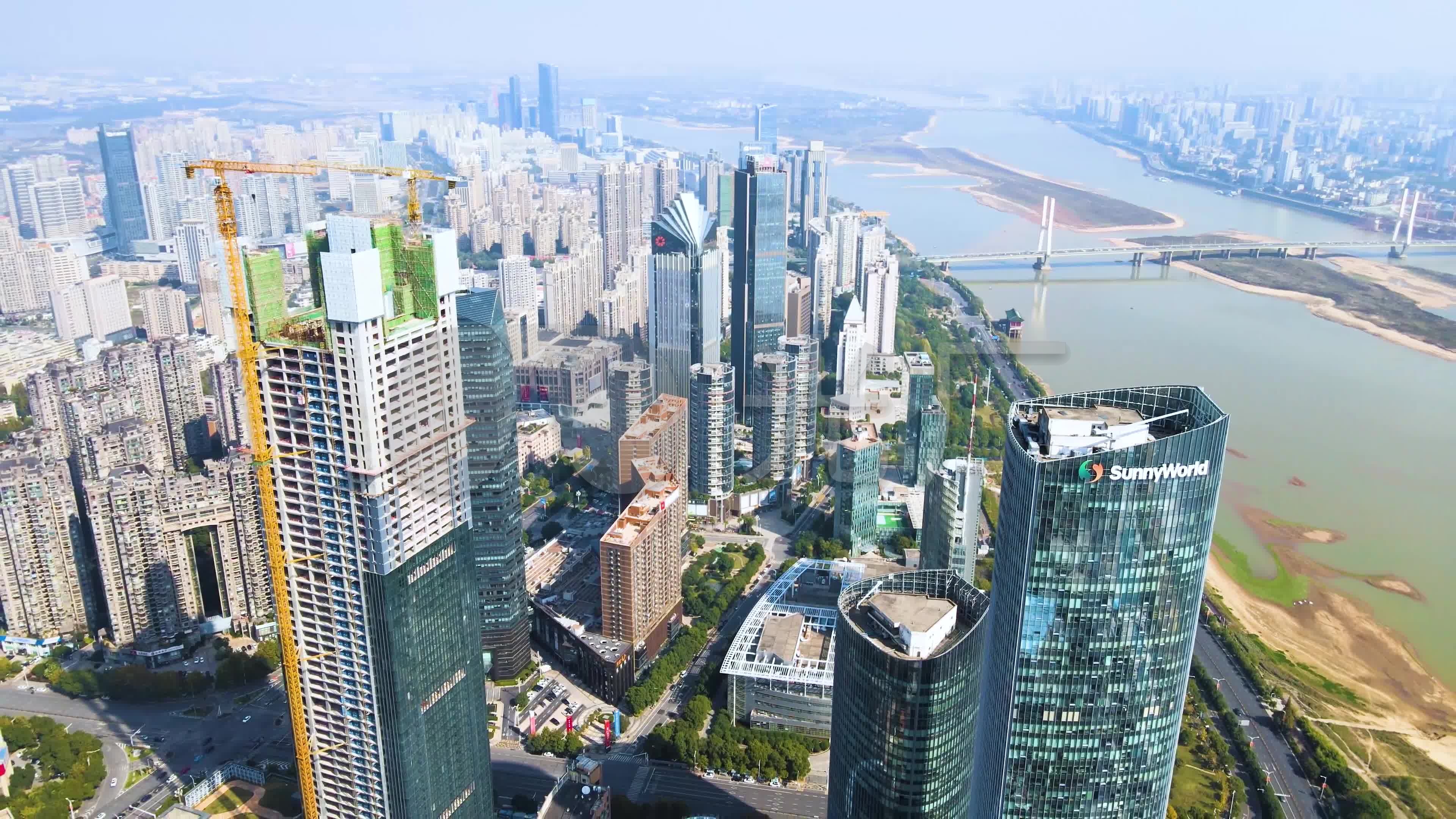 4k航拍南昌红谷滩新地中心城市风光_3840x2160_高清视频素材下载(编号